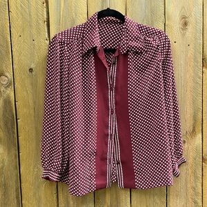 Vintage polka dot striped blouse